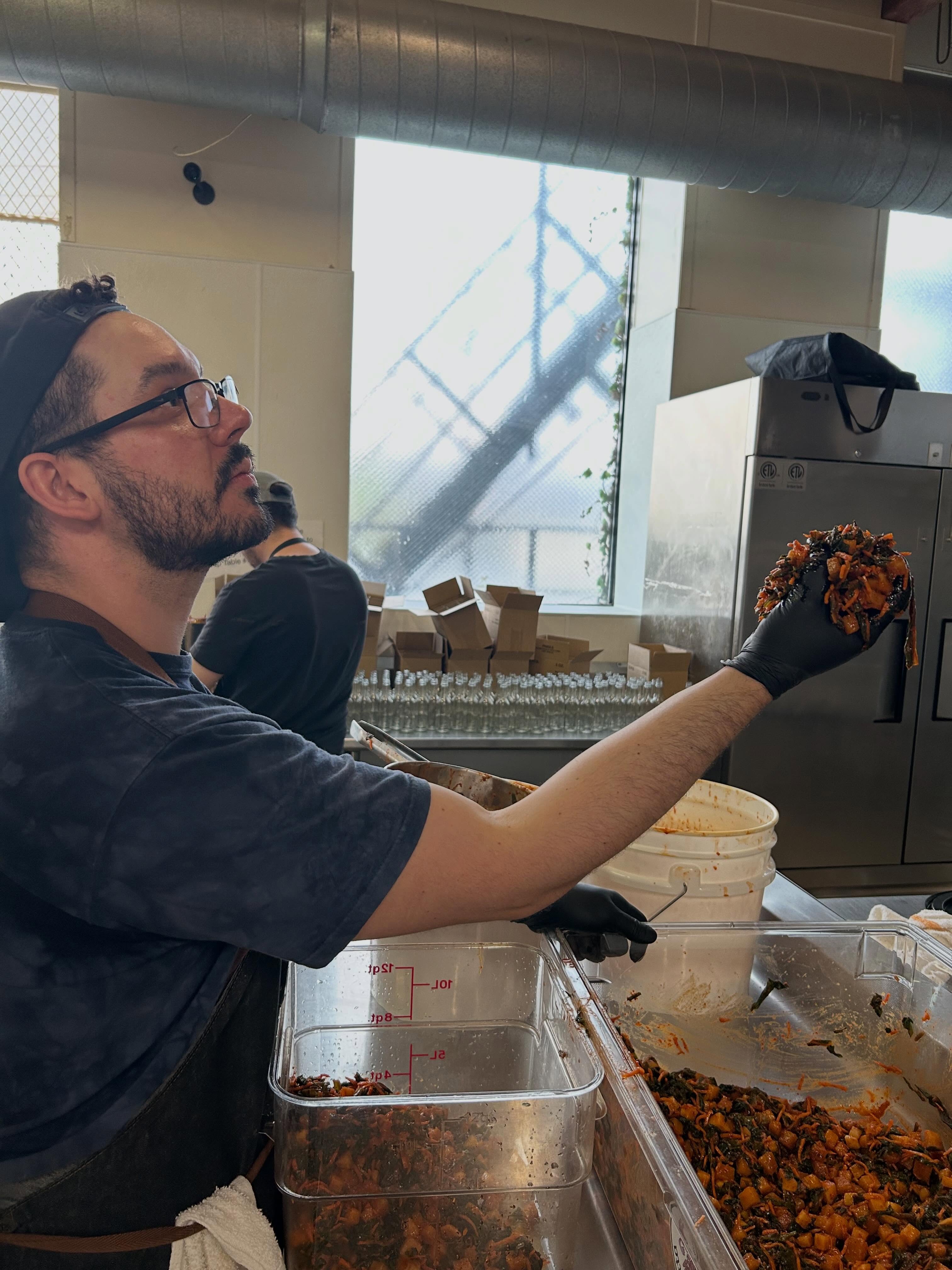 ONE WEEK UNTIL OUR SUPPER CLUB! We still have a BUNCH of tickets available y'all. We got chef Emilio here for the algo packing up some Ramp Kimchi. You guys don't wanna miss this special event so grab your ticket now!