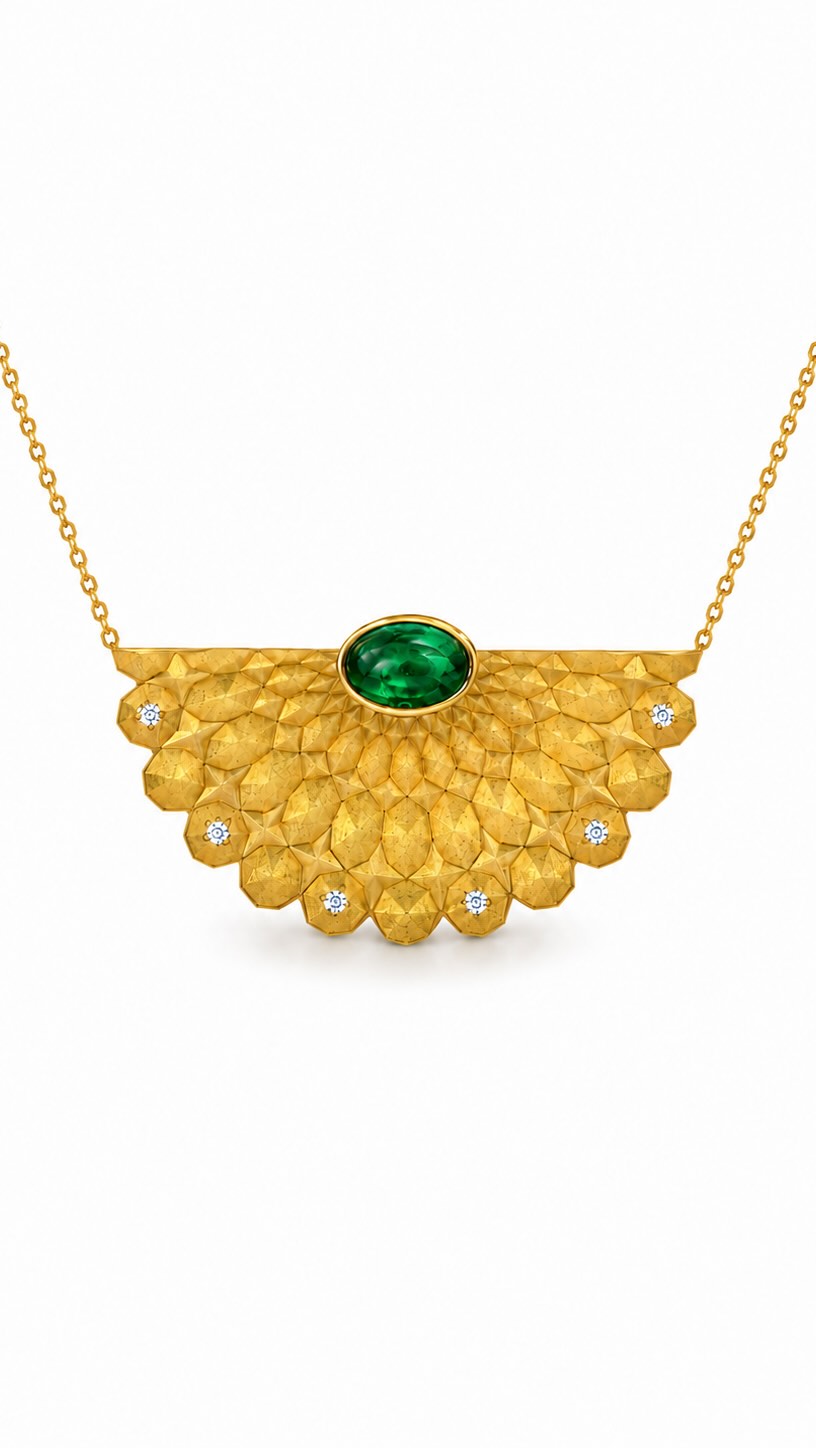 After the intensity and energy of @by_couture , I spent a few days surrounded by forests, lakes, and silence; a chance to reset, recharge, and gain a little perspective.
Surrounded by every shade of green, I found myself thinking about this piece. The green cabochon felt right at home among the trees, catching light in much the same way the forest did throughout the day.
Sculpted in 18k gold, it reflects the balance I’m always searching for: structure and softness, precision and nature, geometry and light.
Available on my website this July!
#sanazdoost #finejwellery #emerald
